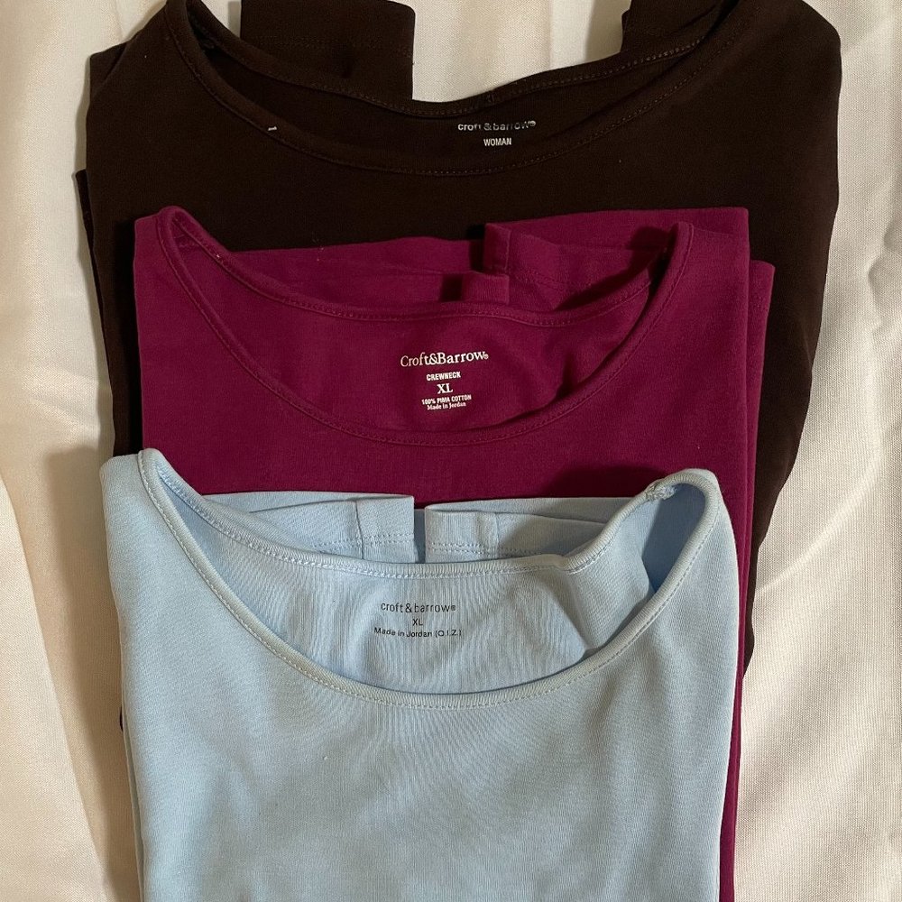 Croft & Barrow Short Sleeve Tees 3 Pieces Size XL